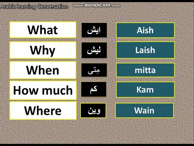 how to ask questions in Local spoken Arabic with examples- Asking questions in Arabic Saudi Arabia