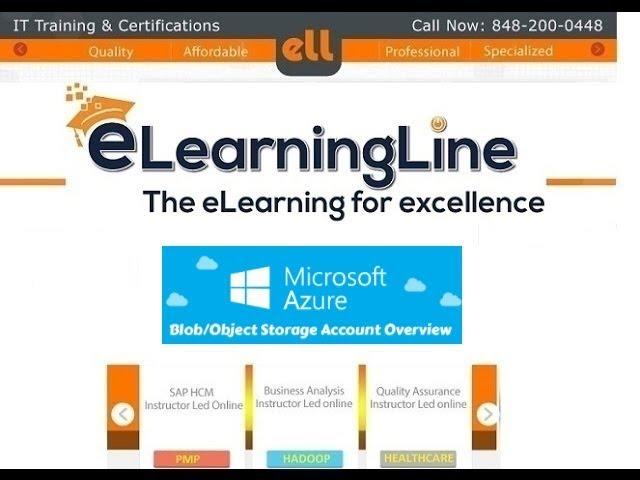 Azure Storage Account tutorial Part 1 by ELearningLine.com @ 848-200-0448