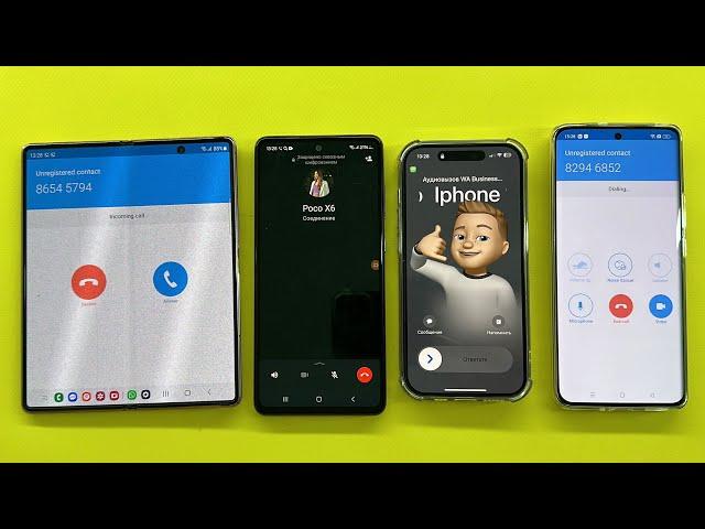 SkyPhone vs WhatsApp Business incoming Call IPhone 14pro vs Realmi 11pro vs Z Fold vs Poco X6