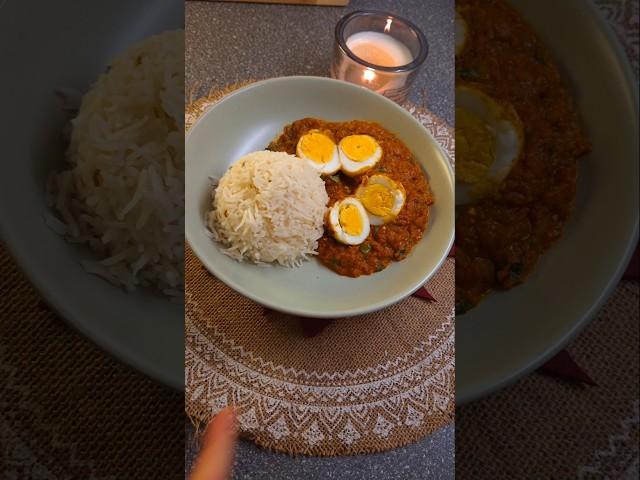 Egg curry with rice a protein rich dinner in 30 mins. #recipe #dinnerrecipe