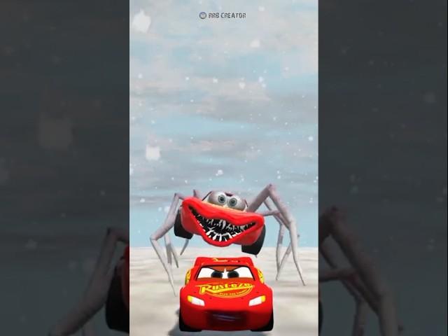 Escape from lightning McQueen Mutant  spider Eater _ monster car ride chase #mcqueen #mutant