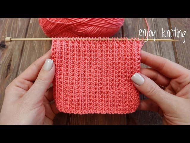 ПРОСТОЙ узор спицами для начинающих / Broken rib stitch knitting pattern