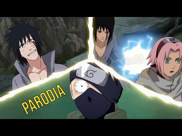 SASUKE VS KAKASHI y EL CHIDORI a SAKURA - Parodia