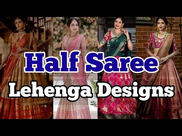 half saree designs 2024//half saree blouse lehenga designs//half saree collection