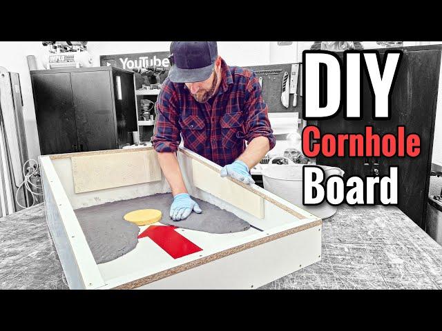 It costs $1200, I built it for $50! DIY Cornhole Board made of concrete