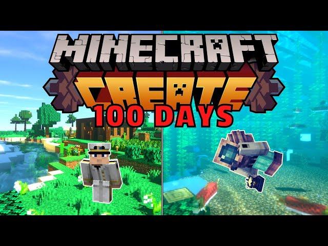 I Survived 100 Days in a MASSIVE FLOOD as a CREATE MOD ENGINEER  in Hardcore Minecraft