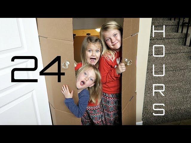 24 HOURS IN A BOX FORT MANSION! | Girls only