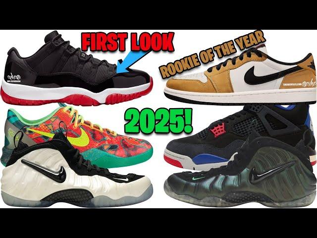 AIR JORDAN 11 LOW BRED 2025, AJ 1 LOW ROOKIE OF THE YEAR, FOAMPOSITE PRO PEARL + PINE GREEN + MORE