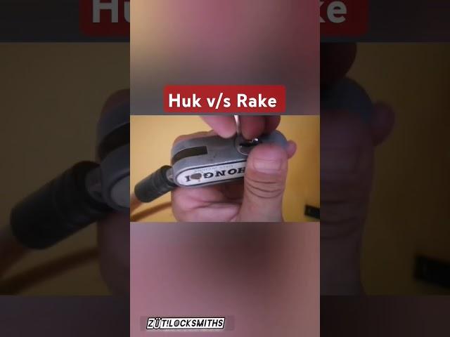 (007)Huk v/s Rake  #shorts  #padlock #lockout#locksmiths #lockpicking