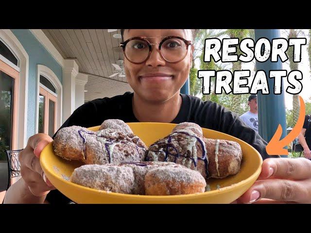 Resort Fall Snacks, Beignets at Port Orleans French Quarter + Pumpkin Tart from Caribbean Beach