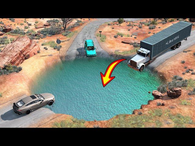 Cars vs Huge Water Potholes - BeamNG Drive -  ULTIMATE Edition Compilation