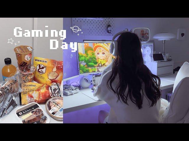 Gamingvlog | コンビニで夜食調達してゲームする休日コンビニ購入品原神ナタ編に突入ﾌﾘｰﾗﾝｽの休日