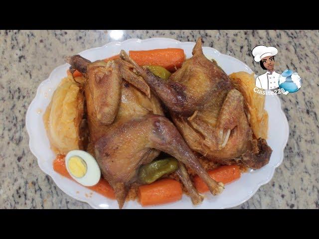 Jollof rice with Whole Fried Chicken || Riz au gras au poulet entier frit