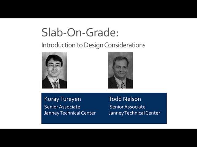 WJE Webinar Series: Slab-On-Grade: Introduction to Design Considerations