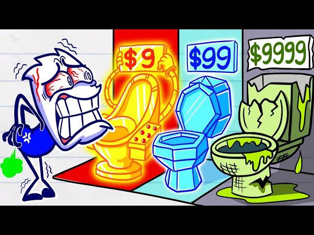 RICH VS POOR: Max CANNOT AFFORD The Right The Restroom | Max's Puppy Dog Cartoons