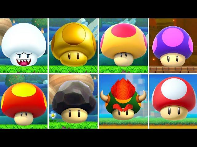 All Special Mushrooms in New Super Mario Bros. U