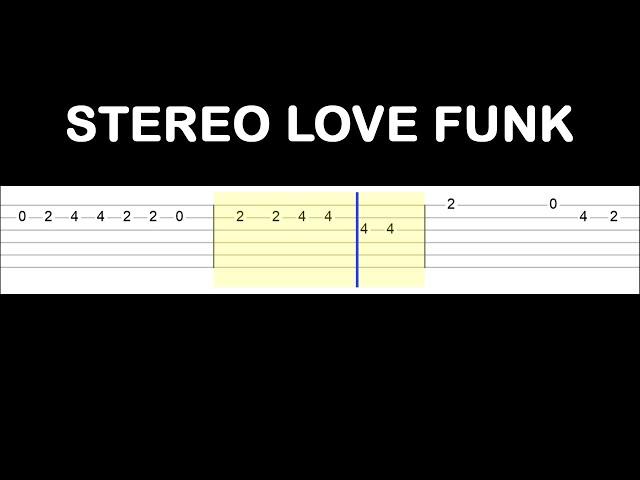 STEREO LOVE FUNK (Easy Guitar Tabs Tutorial)