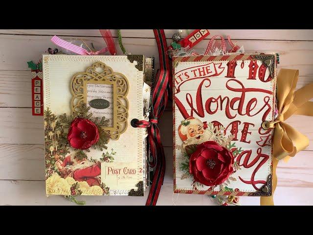 Two New Traditional Theme Christmas Junk Journal Flip Throughs - Winter Holiday Junk Journals