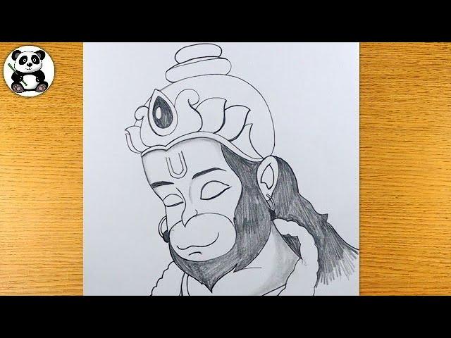 Shri Ram Bhakt Hanuman ji face pencil drawing | ram mandir @TaposhiartsAcademy