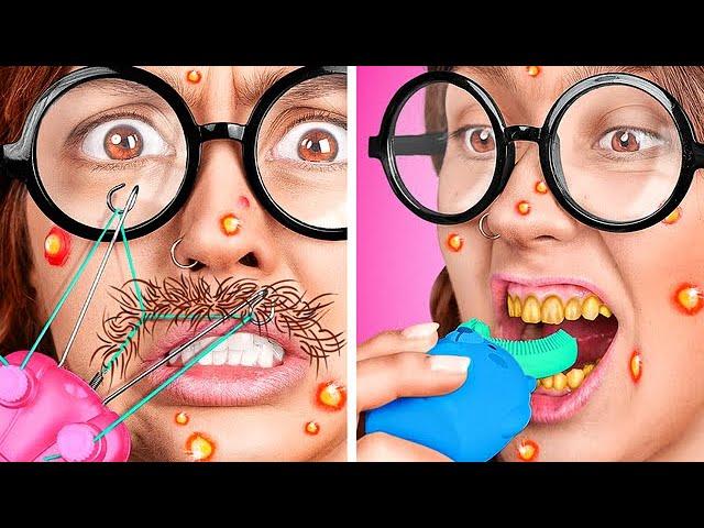 TRANSFORMACIÓN extrema de una NERD*Cómo volverse POPULAR*Transformación de belleza con dispositivos