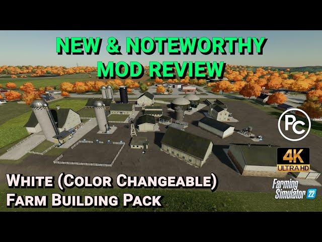White Farm Building Pack (Color Selectable) | Mod Review | Farming Simulator 22
