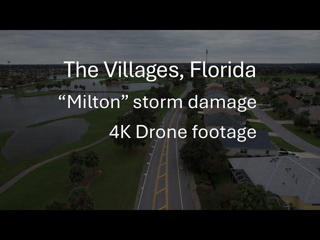 The Villages, Florida.  "Milton" storm damage. 4K drone footage.