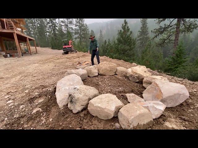 MONTANA HOMESTEAD- Building A Massive Stone Ring For Outdoor Fire Pit