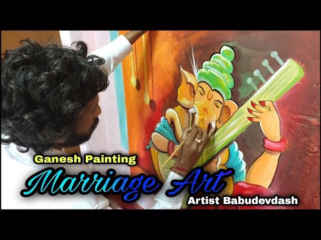 Marriage Art || Simple Ganesh Painting || Weddding Painting || Mural Art || #ArtistBabudevdash #49