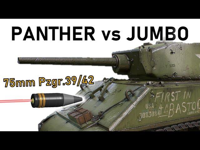 PANTHER vs M4A3E2 SHERMAN JUMBO | 75mm Pzgr.39/42 Armour Penetration Simulation