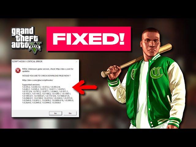 How To Fix Script Hook V Critical Error | GTA 5 New Update Fix (2024)