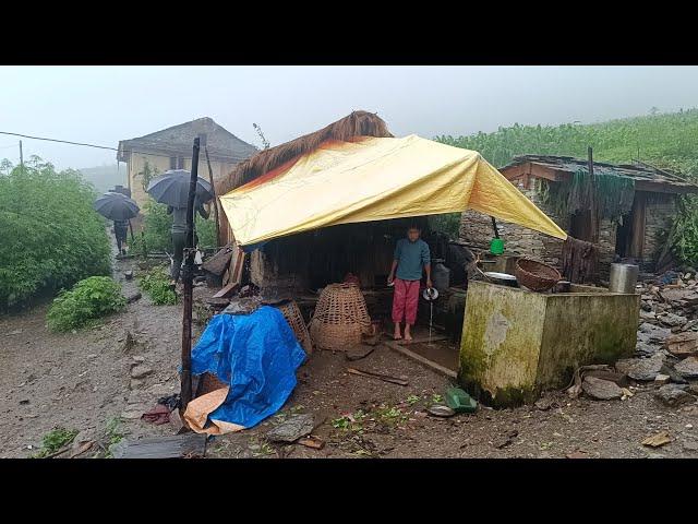 Most Relaxing And Best Rainy Day Village Life || Very Hardworking Lifestyle |Primitive Rural Village