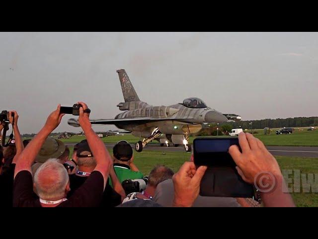 Radom Air Show  F-16 Tiger Demo Team Poland  Dropping Flares!