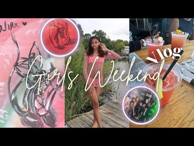 GIRLS WEEKEND VLOG | celebrating my sisters bday + sip & paint + clubbing + breakfast ….& more