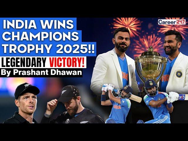 INDIA WINS CHAMPIONS TROPHY 2025!!| LEGENDARY VICTORY! By Prashant Dhawan