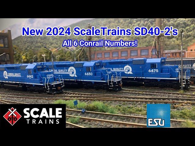 New 2024 Run ScaleTrains  HO Scale SD40 2's - All 6 Conrail Numbers!