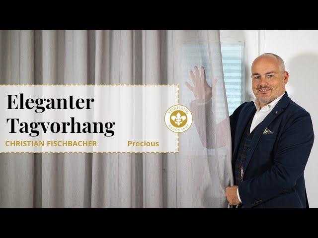 Eleganter Tagvorhang von Christian Fischbacher, Precious. Lichtbeständiges Seidenmischgewebe.