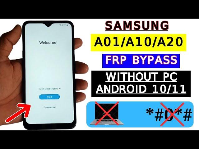 Samsung A01/A10/A20 FRP Bypass Android 11/10 Without Pc | Reset FRP Lock/Google Account Bypass 2024