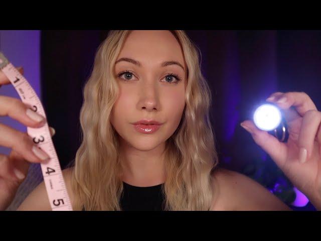 ASMR Pointless Inspection | Up-Close Face Exam (clicky unintelligible whispers, minimal talking)