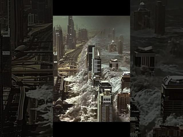 MEGA Tsunami wiped out City #apocalypse #tsunami #dubai #shortsfeed