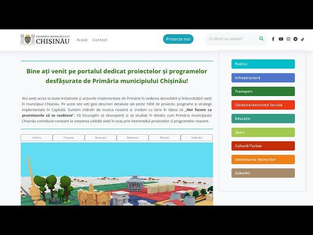 Primăria municipiului Chișinău a lansat platforma online proiecte.chisinau.md (20.06.2023)