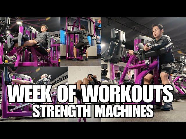 Full Week of Workouts for Beginners at the Gym (STRENGTH TRAINING MACHINES!)