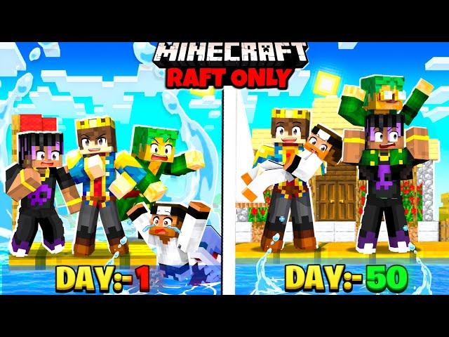 100 Days on ONE RAFT with Friends In Minecraft 