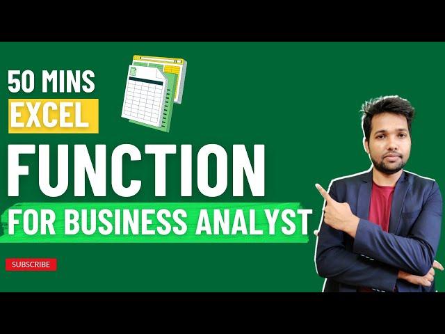 Only Excel Function For Data Analyst or Business Analyst Job