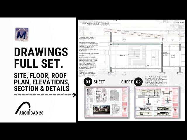 21x17m ArchiCAD House  planning drawings (Full Set). | ArchiCAD 26 New Features