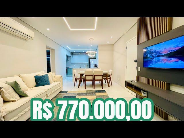 APARTAMENTO ESPETACULAR TODO DECORADO À VENDA NA PRAIA DAS PIATNGUEIRAS EM GUARUJÁ POR R$ 770.000,00