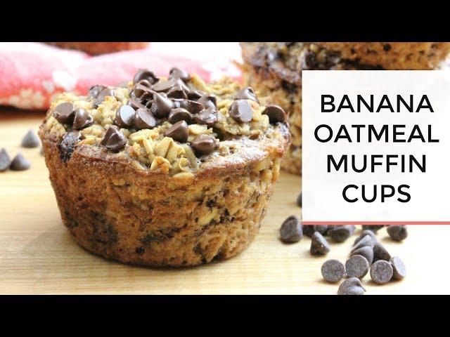 Baked Banana Oatmeal Muffin Cups | Healthy + Easy Grab-N-Go Breakfast