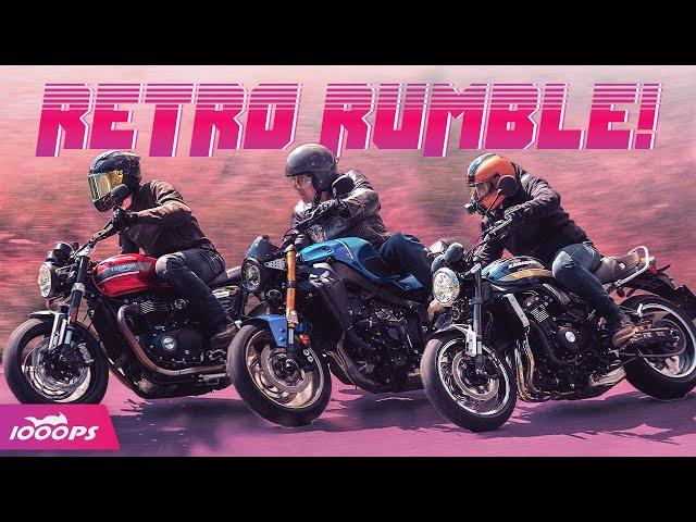 RETRO RUMBLE! Kawasaki Z900RS vs. Triumph Speed Twin vs. Yamaha XSR900