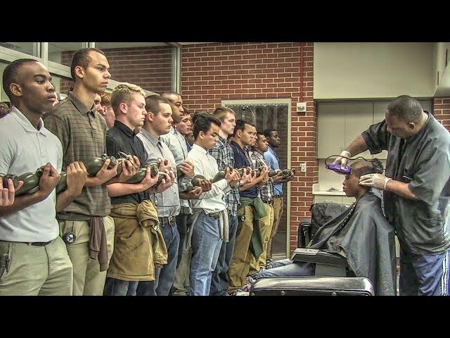 Marine Corps Recruits Initial Haircuts