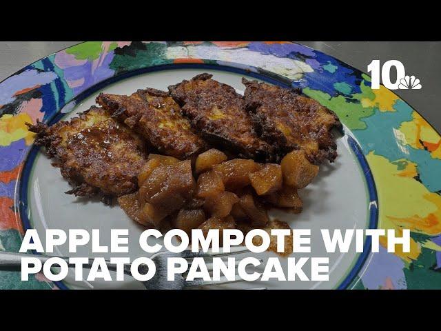 Potato pancakes with brandied apple compote