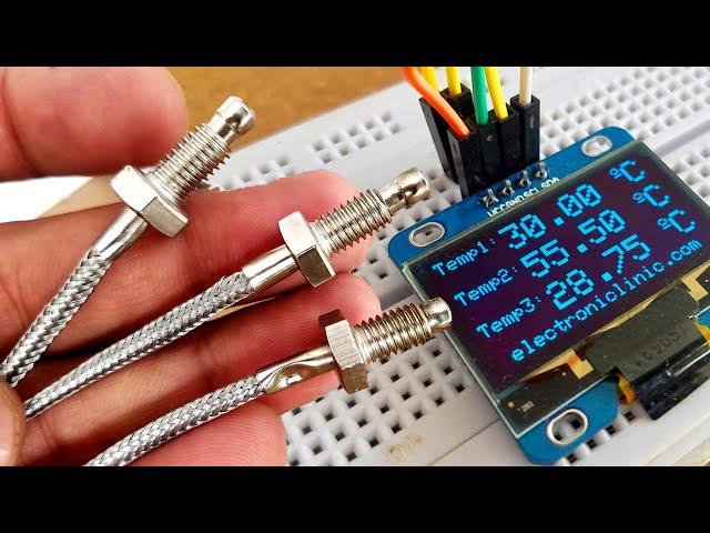 Multiple Max6675 Arduino, Industrial Temperature Monitor using K type thermocouple & Oled display